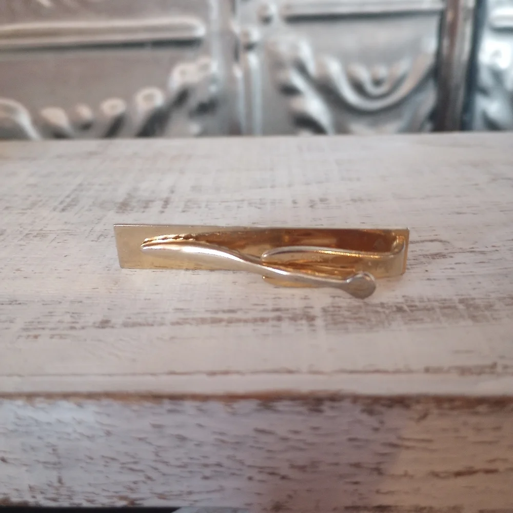 Vintage Hickok USA Gold Toned Money Clip Hollywood Regency Men's Accessory Gift